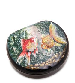 Народные промыслы ШК-55/ 23-A Шкатулка «Рыбки» авт. Земина