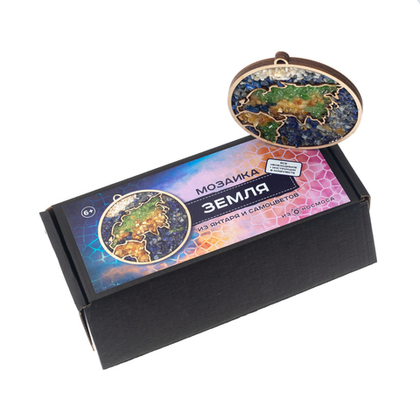 Мозаика из янтаря и самоцветов "Земля"