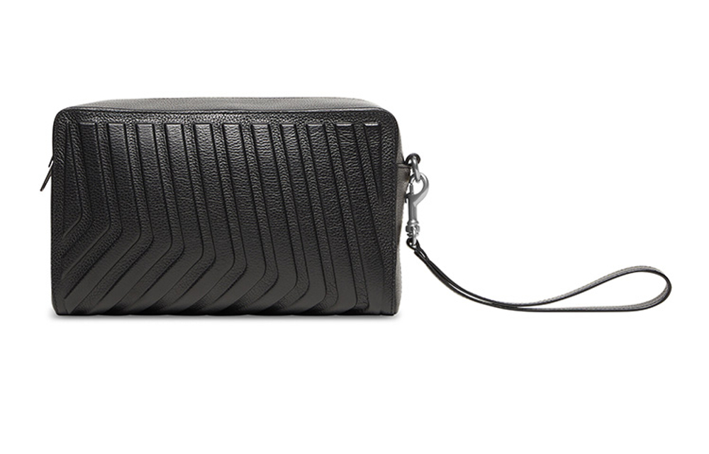 Balenciaga Grain Calfskin Toiletry Bag Men"s Black