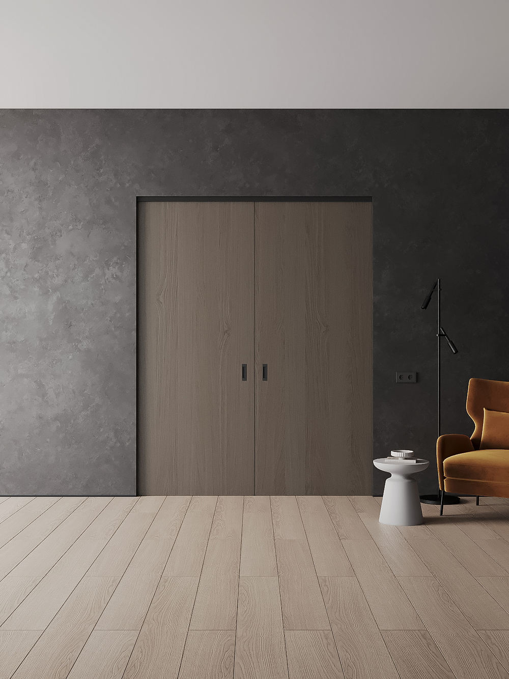 Универсальный двустворчатая пенал для раздвижных дверей ZADOOR (полотно: высота 2000-3000мм; ширина 600-900мм)