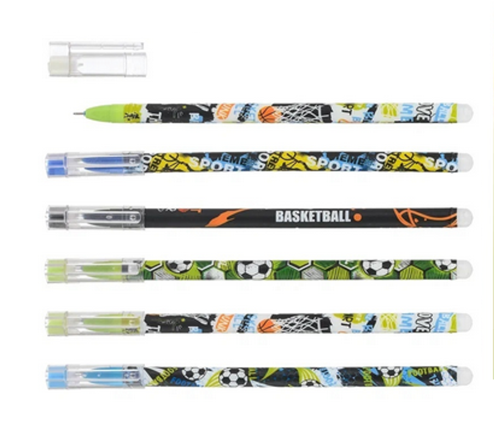 Ручка гель пиши-стирай 0.5мм. "Спорт" синяя (Basir)