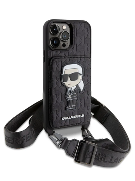 Чехол Karl Lagerfeld с ремешком через плечо и картхолдером для iPhone 16
