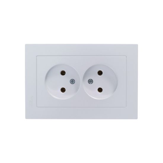 Розетка 2-м СП AtlasDesign 16А IP20 без заземл. в сборе жемчуж. SE ATN000420