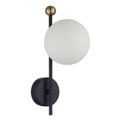 6581/1W MODERNI LN26 174 черный, золотой/белый металл  /стекло Настенный светильник E14 1*40W 220V MELODY