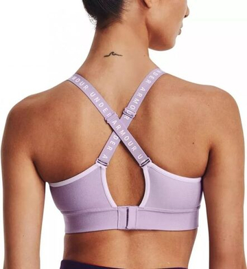 ТОП теннисный Under Armour Women's Infinity Mid Heather Cover Sports Bra - серый