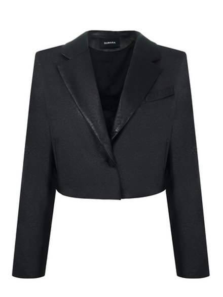 Жакет укороченный из премиальной экокожи