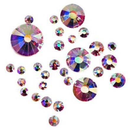 Стразы микс размеров в баночке Голография