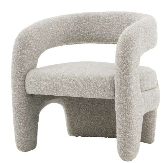 Лаунж-кресло Boon, серебристое букле