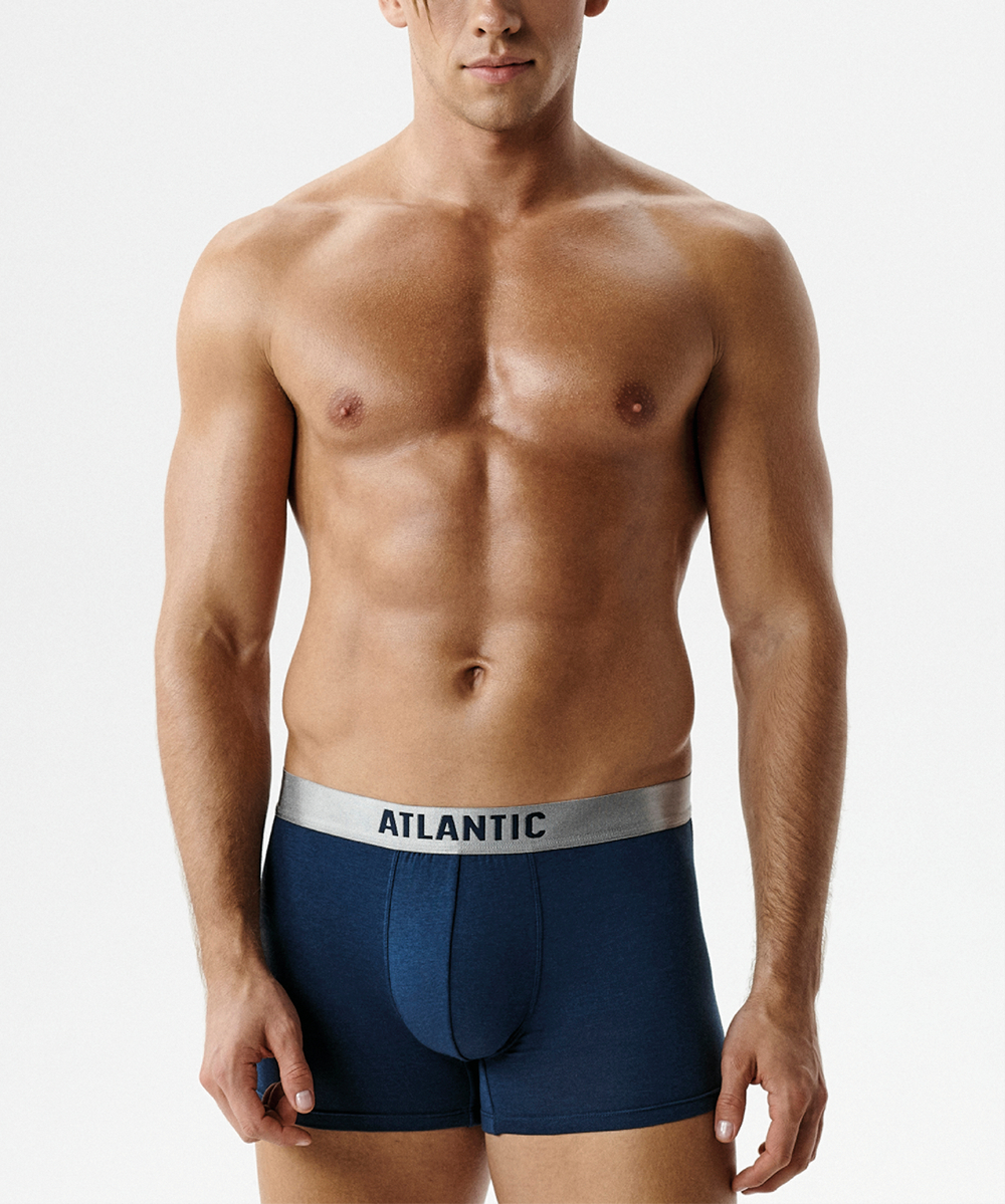 Мужские трусы шорты Atlantic, 1 шт. в уп., пима хлопок, сине-зеленые, MH-1203