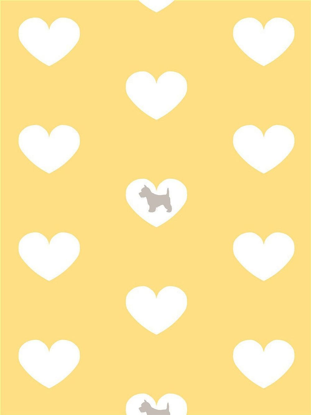 ткань Жизель (сердечки большие белые на желтом)