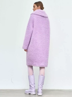 Шуба из овечьей шерсти, розовая, SilverFox