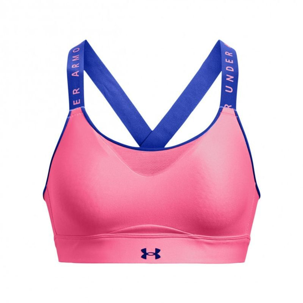 ТОП теннисный Under Armour Women's UA Infinity High Sports Bra - pink punk/versa blue