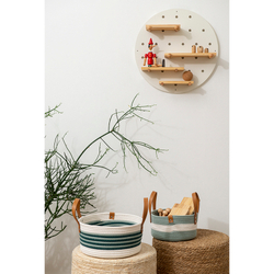 Корзина для хранения Bergenson Bjorn Helly 30х15см бежевая/зеленая