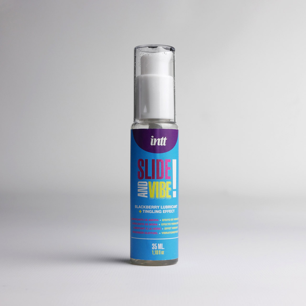 Стимулирующий лубрикант с вибрацией и ежевичным ароматом SLIDE AND VIBE, 35 мл