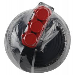 Удлинитель силовой ЭРА UK-3e-3x1,5-40m-IP44(KG) с заземлением 3 розетки каучук 40м КГ 3х1,5мм2 IP44