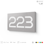 Номер на дверь 223, табличка на дверь для офиса, квартиры, кабинета, аудитории, склада, серый 120х70 мм, Айдентика Технолоджи