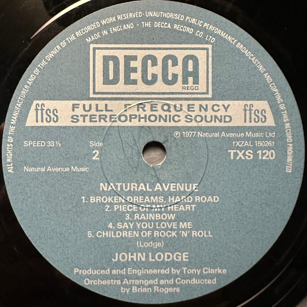 John Lodge - Natural Avenue (Англия 1977г.)