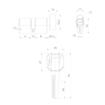 Цилиндровый механизм (Z402/90) Z4002Knob90(35+10+45) с вертушкой CP хром
