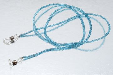 Цепочка бисер голубая перламутр 19, 60 см