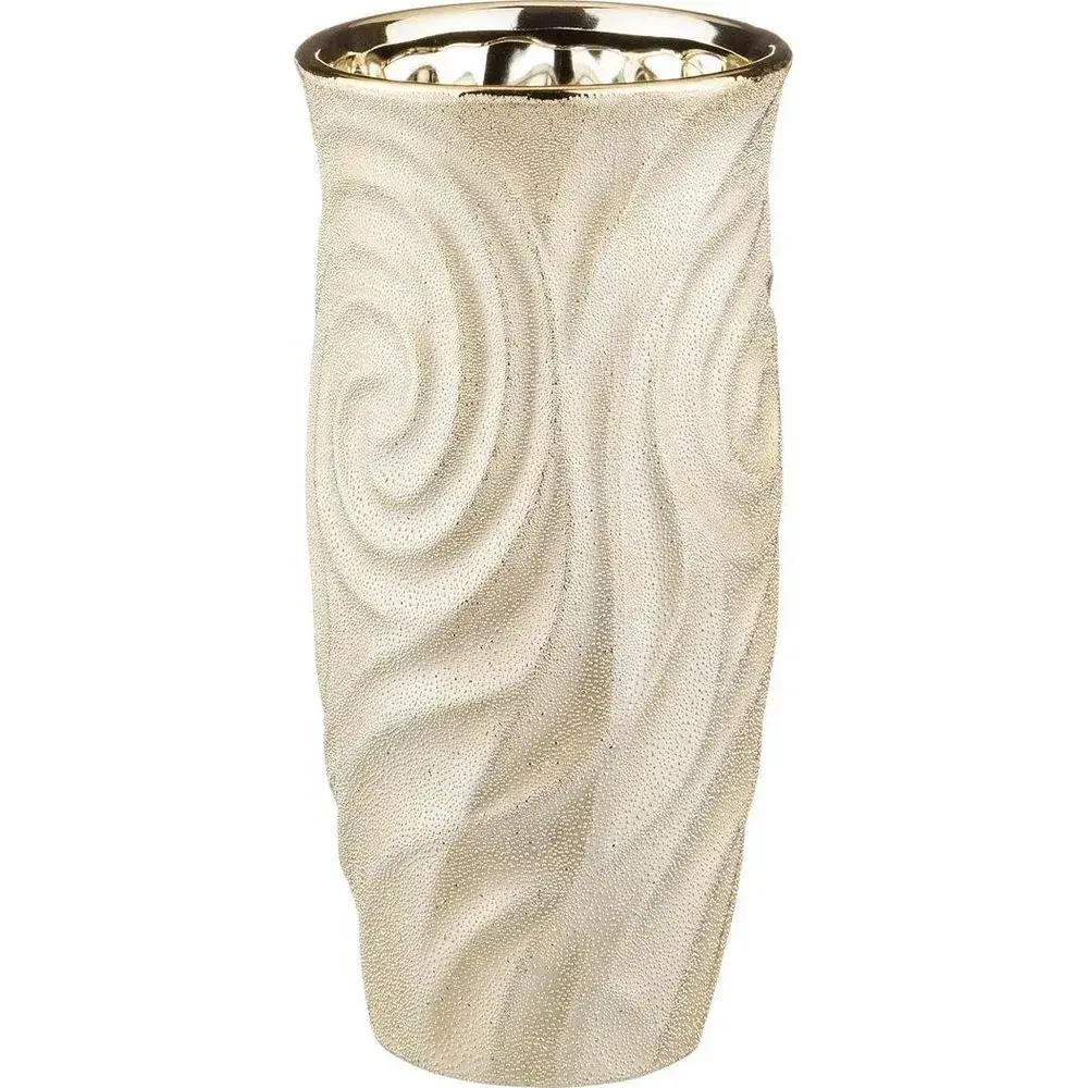 Ваза зигзаг золотая шампань 12*25 см