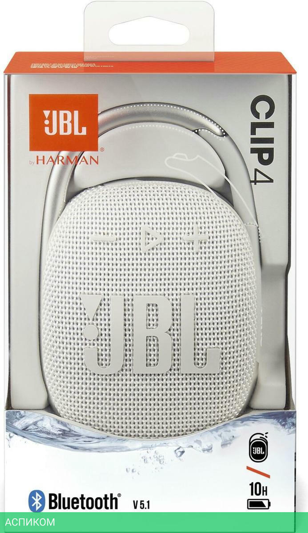 Беспроводная колонка JBL Clip 4 белый (JBLCLIP4WHT)