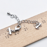 Замок-карабин с разделителями на 2 нити, цвет серебро (родий), размер карабина 10 мм, размер разделителя 7,5*5 мм, цена за 1 шт