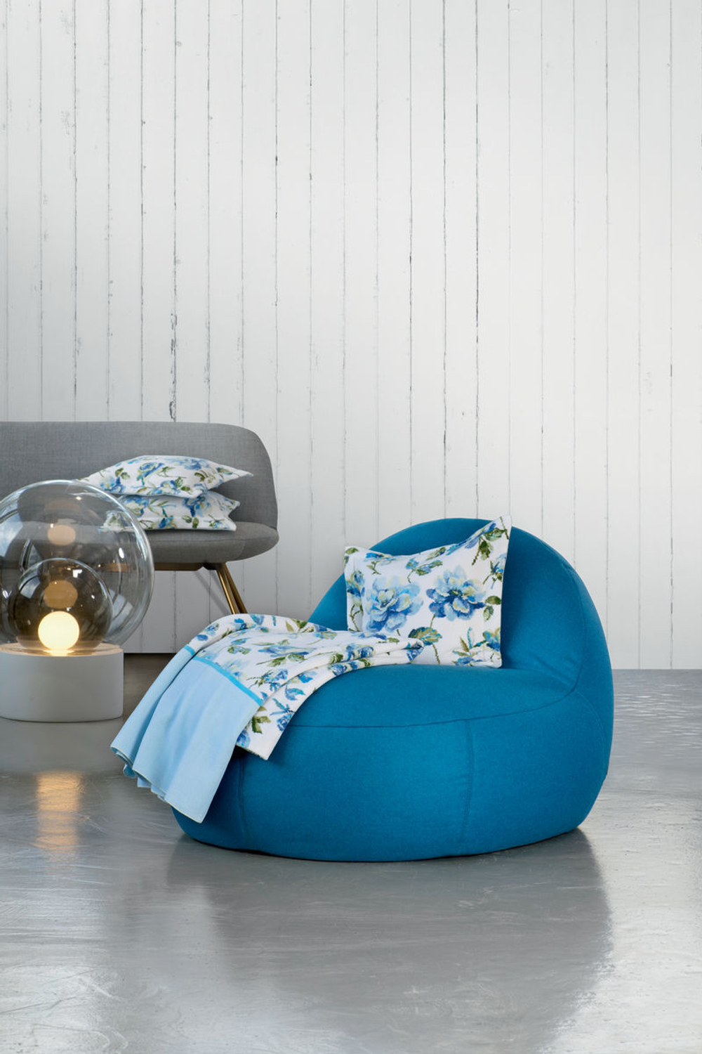 Чехол для подушки декоративный 40x40 Feiler Diana White 222/229 sky-pool голубой