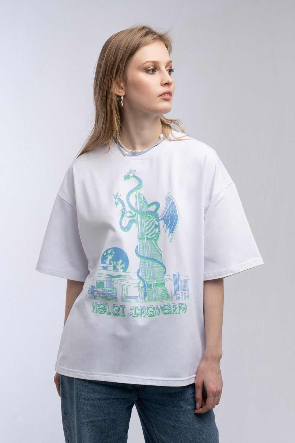 Футболка HELGI INGVARR Змей Белая