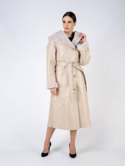 Дубленка зимняя натуральная с капюшоном