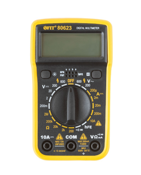 Мультиметр Fit 80623, 0,1 мВ-600 В, 0,1 В-600 В, 1 мкА-10 А, 0,1 Ом-2 МОм