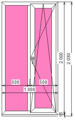 Пластиковое окно 2000 х 1000 ТермА Эко