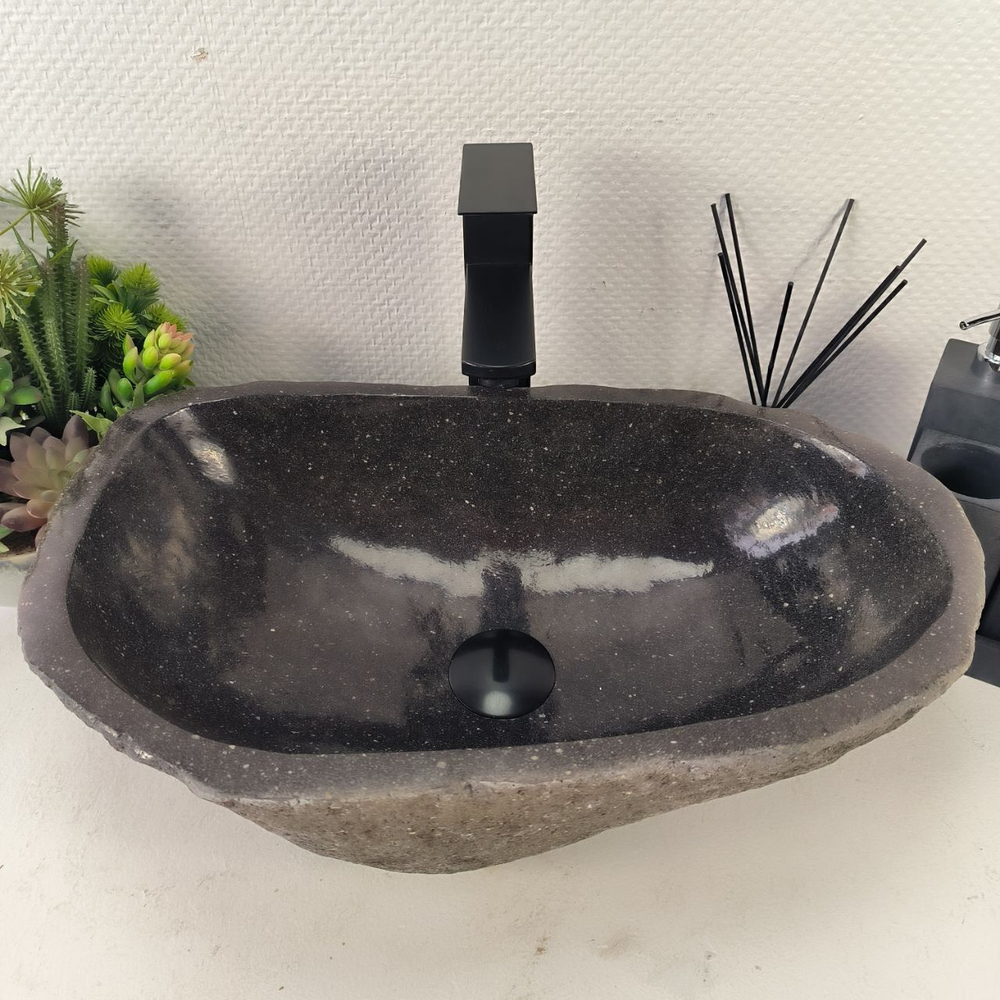 Каменная раковина из речного камня RS-04998 (51*32*15) 0857 из натурального камня
