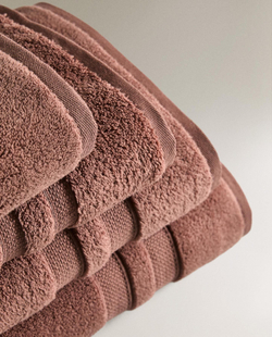 Zara Home - Очень мягкое двойное бордюрное банное полотенце, розовый, 90х150 см