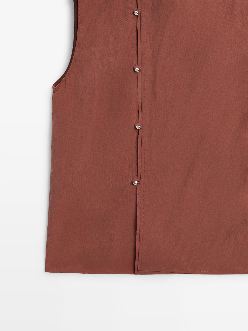 Massimo Dutti Блуза с серебристыми пуговицами сбоку, черепичный