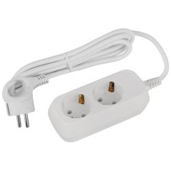 Удлинитель электрический ЭРА UDL-16-215-E Greenline 2 розетки с заземлением 1,5м ПВС 3x1мм2 | Бытовые удлинители