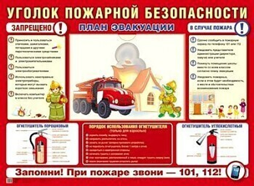 Стенд 9785994918029 Стенд УГОЛОК ПОЖАРНОЙ БЕЗОПАСНОСТИ (формат А2) 1 пласт. карман А4