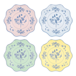 Тарелки пастельные маленькие "Винтаж с растительным орнаментом" 8 шт.
