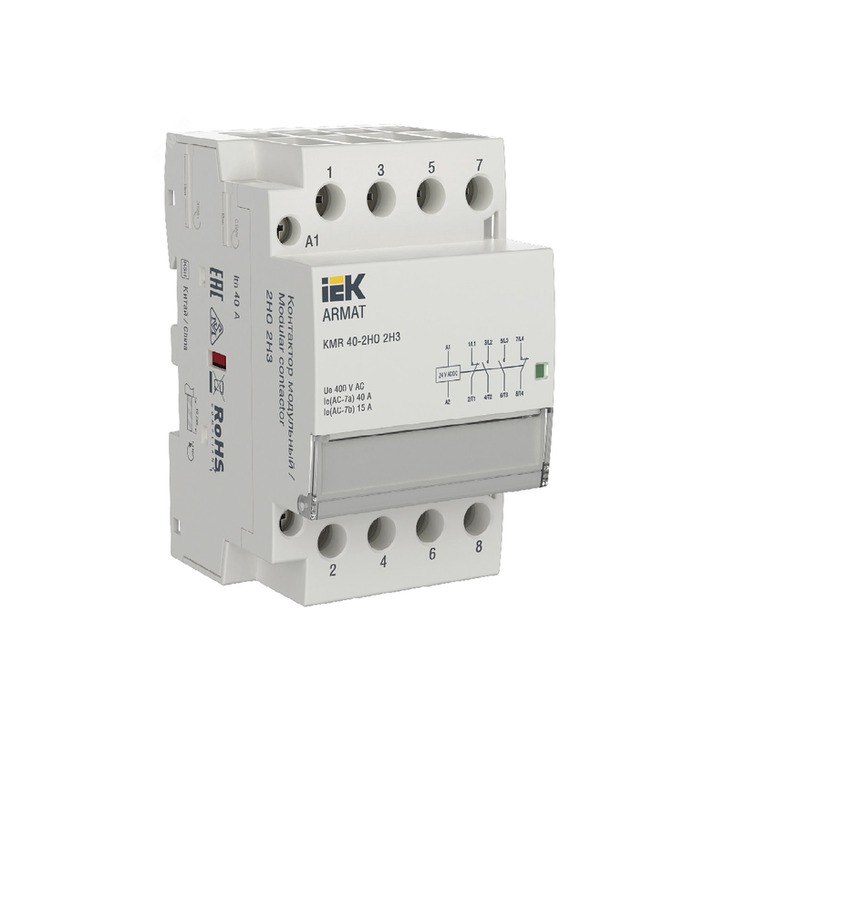 ARMAT Контактор модульный KMR 40А 24В AC/DC 2НО 2НЗ IEK