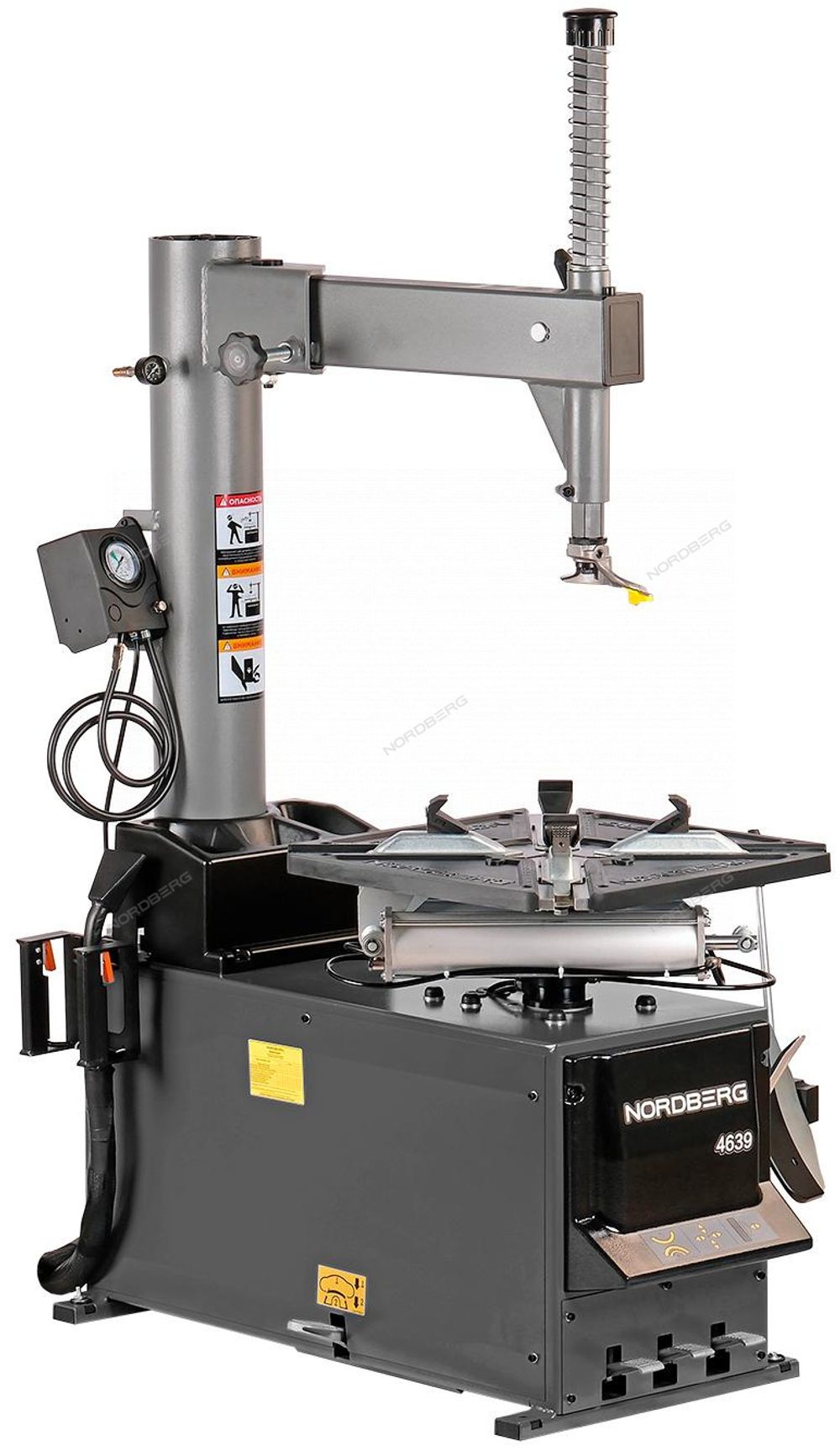 NORDBERG (4639G 380) Станок шиномонтажный полуавтомат, двухскоростной, стол с накладками, взрывная накачка, 380 В, серый