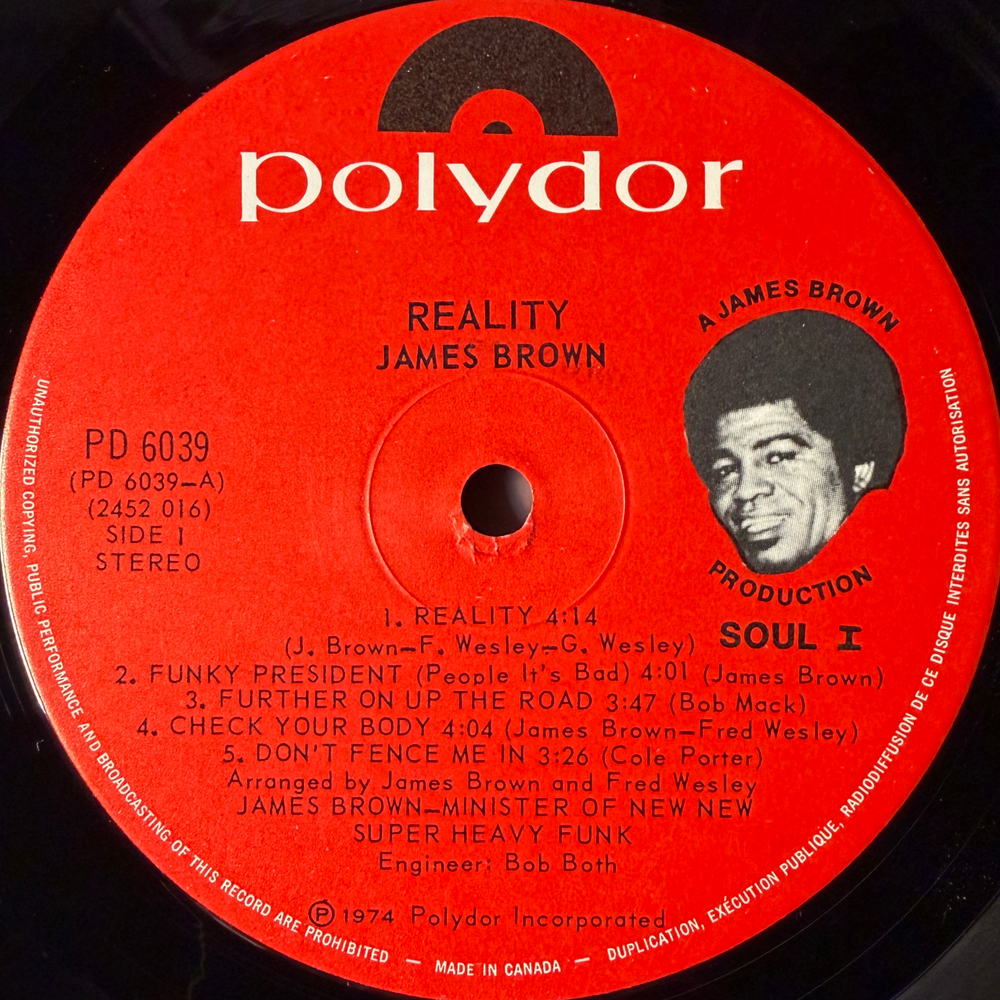 James Brown - Minister Of New New Super Heavy Funk ‎– Reality (Канада 1974г.) Т