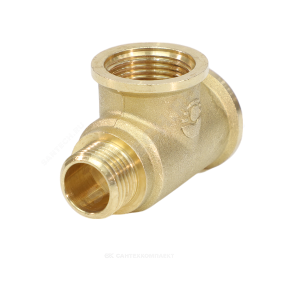 Тройник латунь переходной Ду 20х20х15 (3/4"х3/4"х1/2") ВР/ВР/НР VALFEX VF.134.L.034.034.012