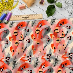 Ткань премиум атлас абстрактный пожар