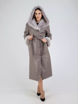 Дубленка зимняя натуральная с капюшоном