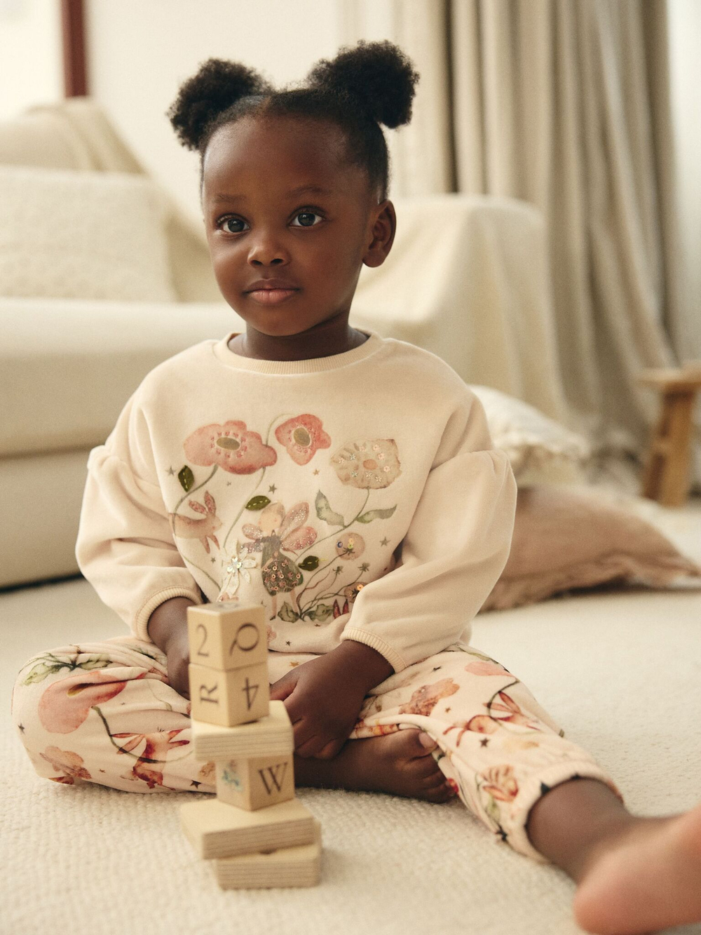 Пижама флисовая для девочки Next B55-964, Кремовый