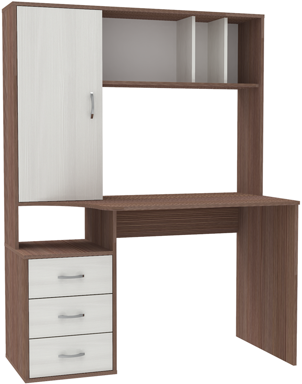 Стол компьютерный КарИВи Сокол Бодего Темный Белое Дерево