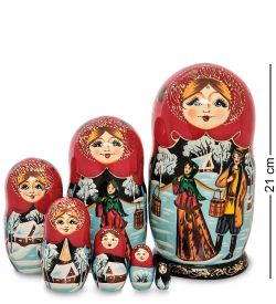 Народные промыслы МР-25/ 24 Матрешка 7м «По воду-зимой»