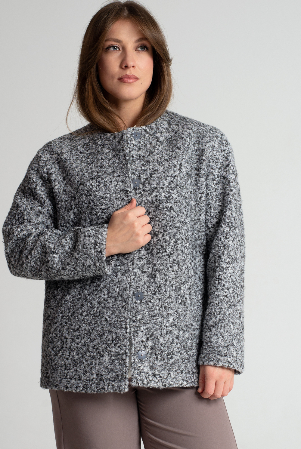 Жакет женский 4588з, черно-серый #65ЧС044588з