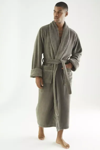 Халат мужской махровый 7235 хаки  Nusa