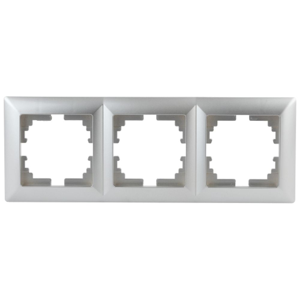 Рамка для розеток и выключателей Intro Solo 4-503-03 на 3 поста, СУ, алюминий