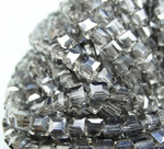 БВ027ДН3 Хрустальные бусины квадратные, цвет: серый AB, 3 мм, кол-во: 63-65 шт.